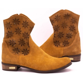 Olivier Cómodas botas caladas rojas Janet naranja 4