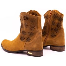 Olivier Cómodas botas caladas rojas Janet naranja 5