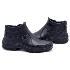 Olivier Botas de piel de invierno para hombre 352MP negro 5