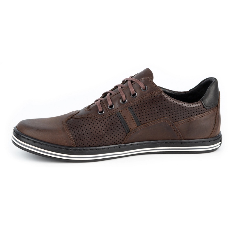 Polbut Zapato casual de hombre 1801P marrón oscuro 1