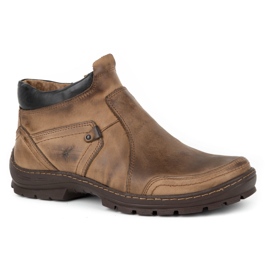 Olivier Botas de piel de invierno para hombre 352MP marrón 1