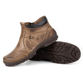 Olivier Botas de piel de invierno para hombre 352MP marrón 4