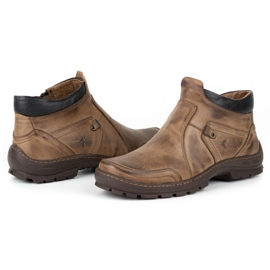 Olivier Botas de piel de invierno para hombre 352MP marrón 7