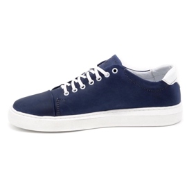 Polbut Zapato piel hombre 2109 azul marino con blanco 2