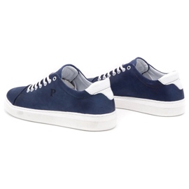 Polbut Zapato piel hombre 2109 azul marino con blanco 8