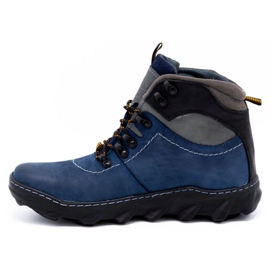 Olivier Botas de invierno para hombre en piel 150GT azul marino 1