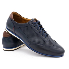 Kampol Zapato casual piel hombre 64/54 azul marino 4