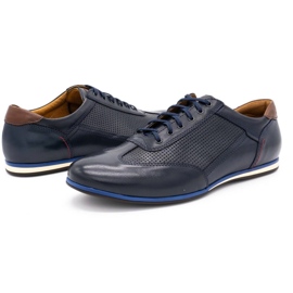 Kampol Zapato casual piel hombre 64/54 azul marino 6