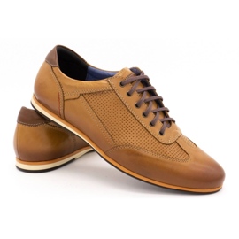 Kampol Zapato casual piel hombre 64 / SŁ rojo naranja 4