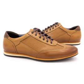 Kampol Zapato casual piel hombre 64 / SŁ rojo naranja 5