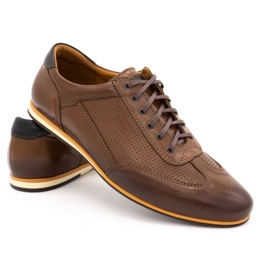 Kampol Zapatos casual piel hombre 64 / C1 marrón 4