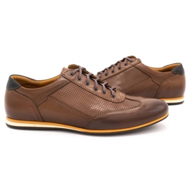 Kampol Zapatos casual piel hombre 64 / C1 marrón 5