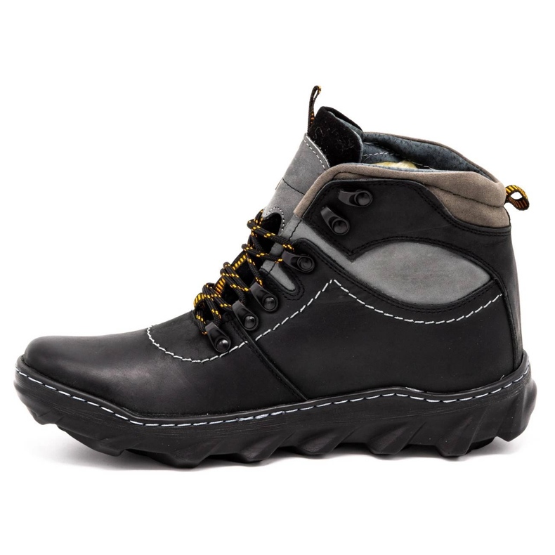 Olivier Botas de piel de invierno para hombre 150GT negro 1