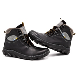 Olivier Botas de piel de invierno para hombre 150GT negro 5