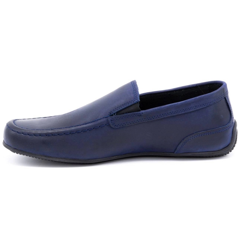 Polbut Mocasines hombre piel 2105 azul marino grano 1