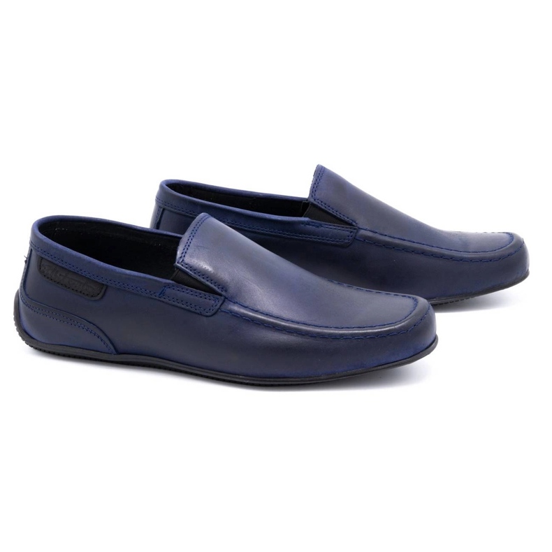 Polbut Mocasines hombre piel 2105 azul marino grano 2