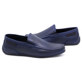 Polbut Mocasines hombre piel 2105 azul marino grano 5