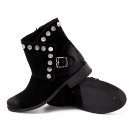 Exquisite Bota mujer piel con tachuelas 1198 negro 3