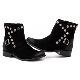 Exquisite Bota mujer piel con tachuelas 1198 negro 4