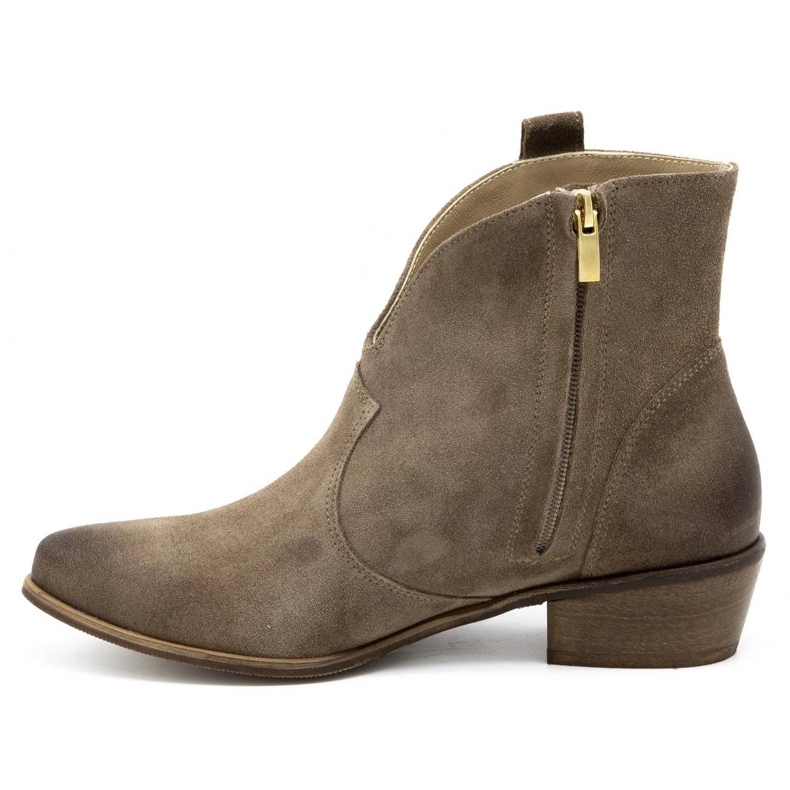 Exquisite Botas mujer piel 1137 beige oscuro 1