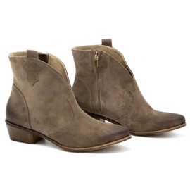 Exquisite Botas mujer piel 1137 beige oscuro 2