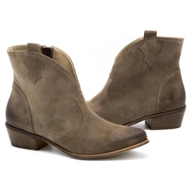 Exquisite Botas mujer piel 1137 beige oscuro 3