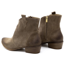 Exquisite Botas mujer piel 1137 beige oscuro 5