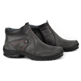 Olivier Botas de piel de invierno para hombre 352MP gris 4
