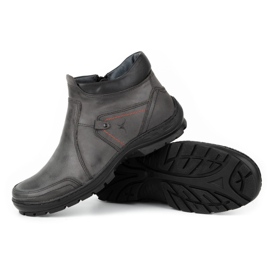 Olivier Botas de piel de invierno para hombre 352MP gris 5