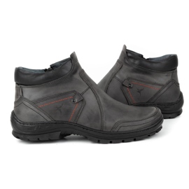 Olivier Botas de piel de invierno para hombre 352MP gris 7