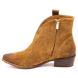 Exquisite Botas de mujer de piel 1137 cognac marrón 1