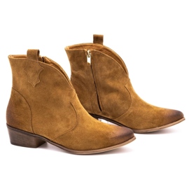Exquisite Botas de mujer de piel 1137 cognac marrón 2