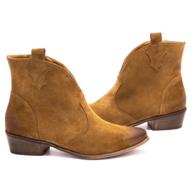Exquisite Botas de mujer de piel 1137 cognac marrón 3