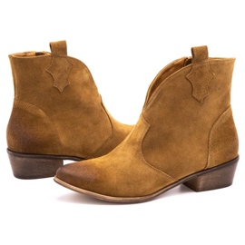 Exquisite Botas de mujer de piel 1137 cognac marrón 4