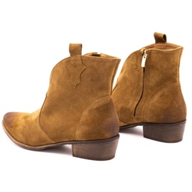 Exquisite Botas de mujer de piel 1137 cognac marrón 5