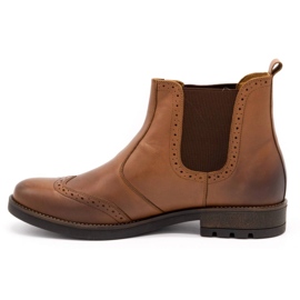 Olivier Botas Chelsea de hombre, brogues de piel 7003KB marrón 1