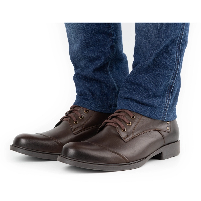 Olivier Botas de piel de invierno para hombre 7005KB marrón 1