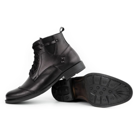 Olivier Botas de piel de invierno para hombre 7005KB negro 6