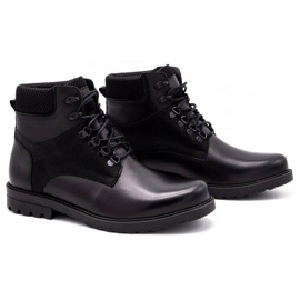 Olivier Botas de piel de invierno para hombre 7002KB negro 3