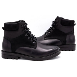 Olivier Botas de piel de invierno para hombre 7002KB negro 6