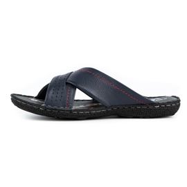 Kampol Zapatilla piel hombre 216KAM azul marino 1