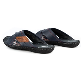 Kampol Zapatilla piel hombre 216KAM azul marino 5