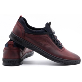 Polbut Zapato casual hombre piel K24 grano burdeos rojo 4