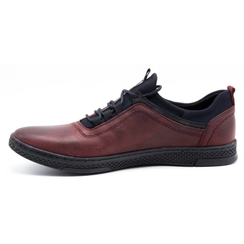 Polbut Zapato casual hombre piel K24 grano burdeos rojo 1