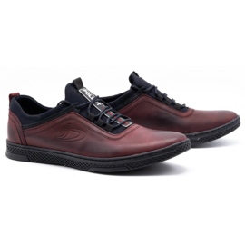 Polbut Zapato casual hombre piel K24 grano burdeos rojo 2