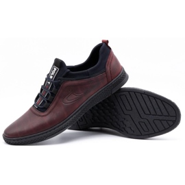 Polbut Zapato casual hombre piel K24 grano burdeos rojo 3