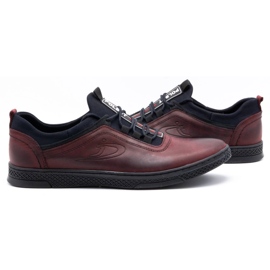 Polbut Zapato casual hombre piel K24 grano burdeos rojo 5