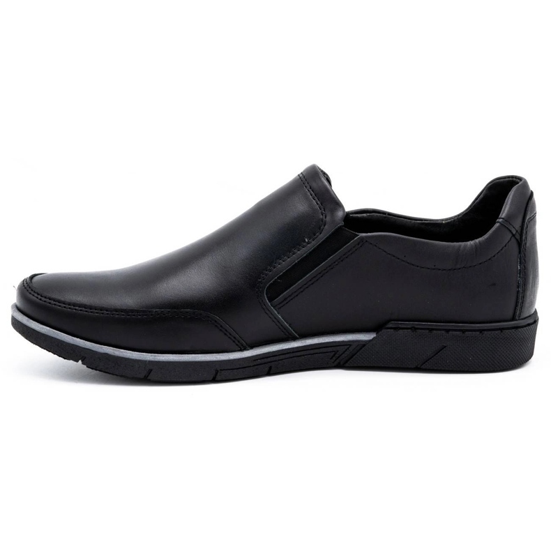 Polbut Slip on de hombre negro 2115 zapatos de cuero 1