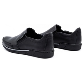Polbut Slip on de hombre negro 2115 zapatos de cuero 6