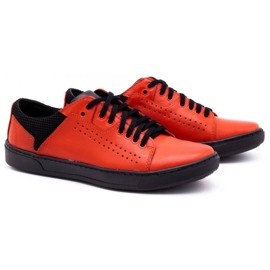 Olivier Zapatos casual hombre piel 933MP rojo 2